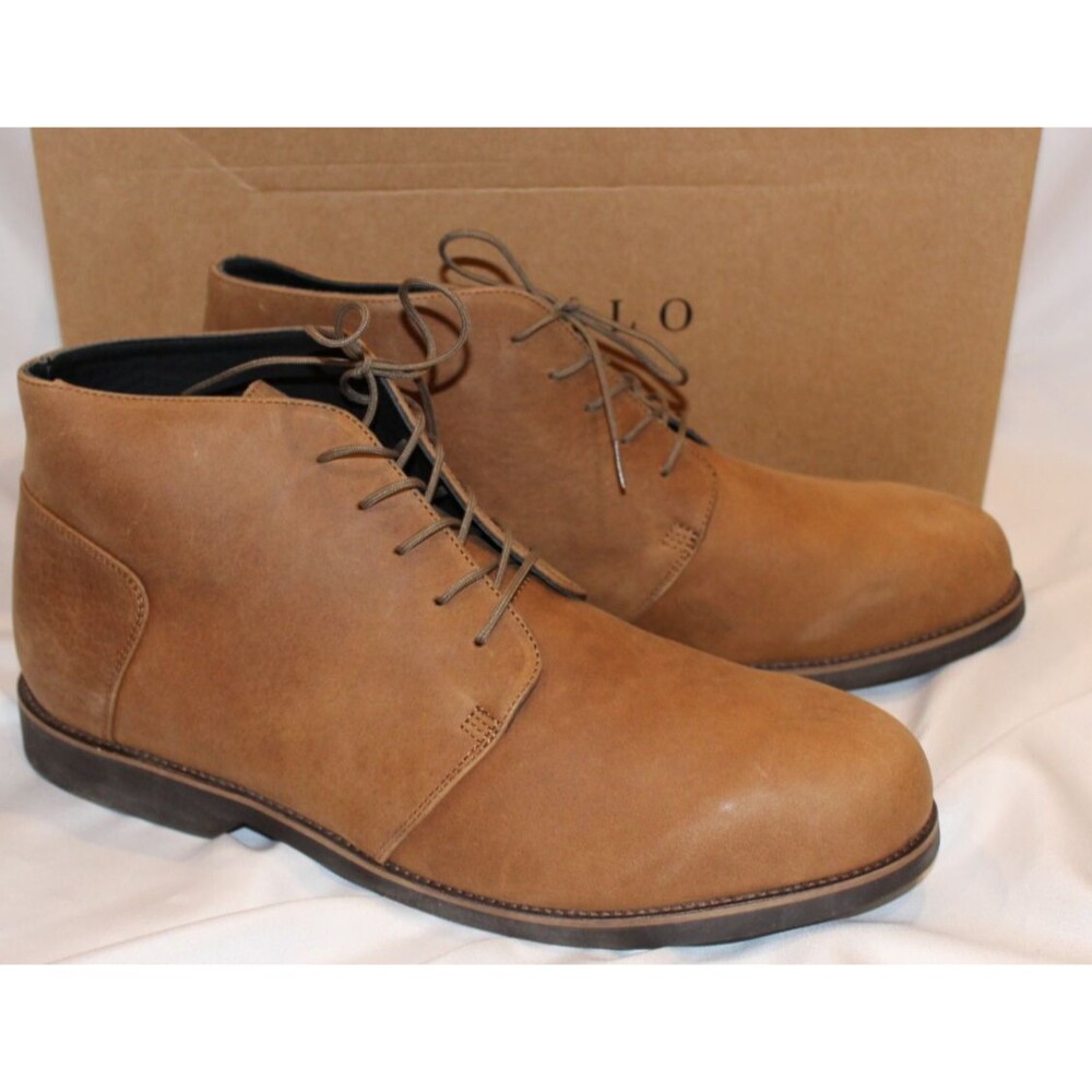 NISOLO MEN'S DAYTRIPPER CHUKKA LEATHER BOOTS TOBACCO BROWN 8.5
